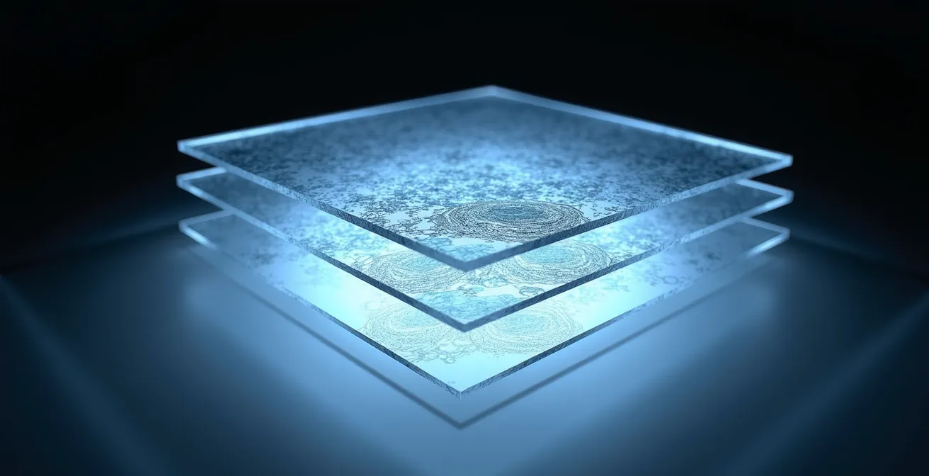 Detaillierte Darstellung der schichtweisen Bildgebung bei einer 3D-Mammographie