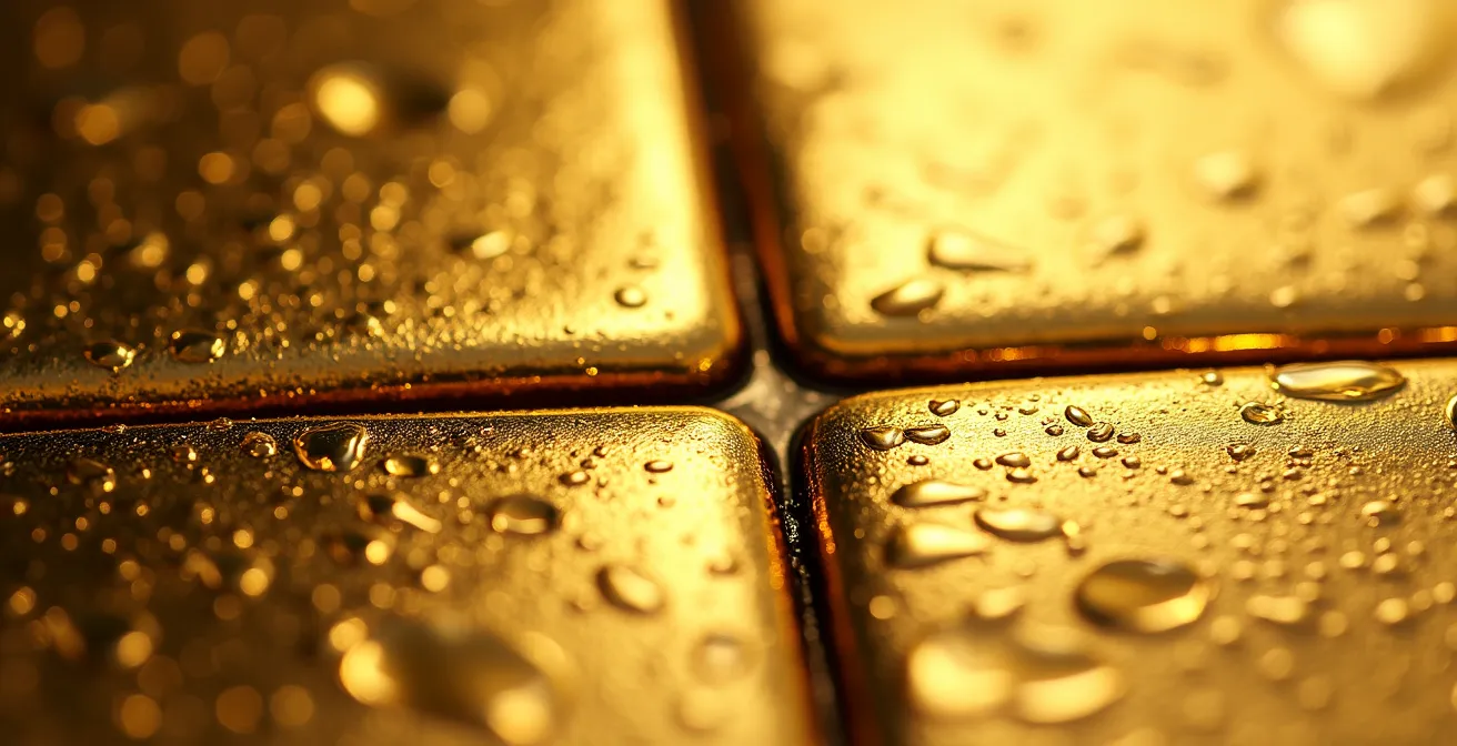 Makroaufnahme verschiedener Goldlegierungen mit sichtbaren Texturen und Farbnuancen