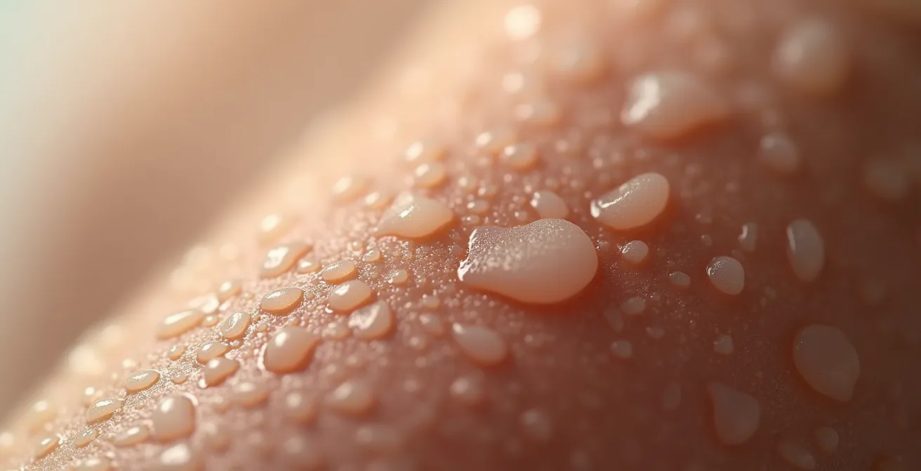Makroaufnahme von Hautstruktur mit sichtbarer Textur