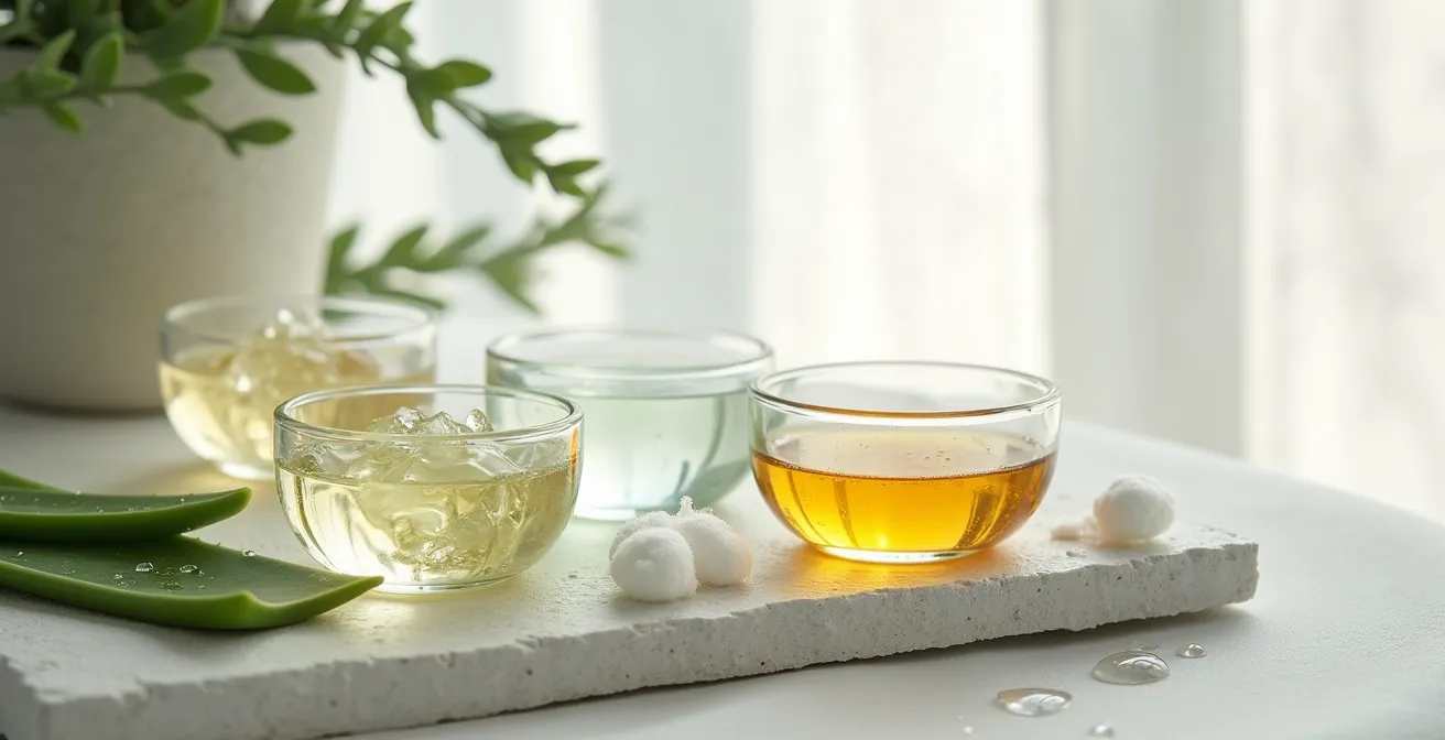 Beruhigende Pflegetexturen in minimalistischer Umgebung